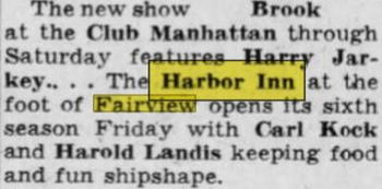 Harbor Inn (Harbor Bar) - Apr 1961 Article (newer photo)